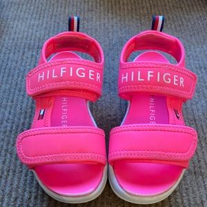 Tommy Hilfiger leomi wedge sandles size 1.5 hot pink adjustable